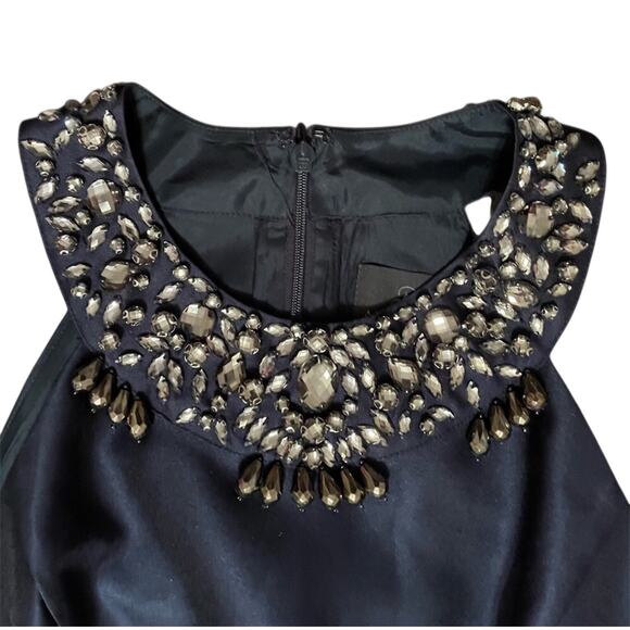 Adrianna Papell Women Fit and Flare Dress  Sz.2 Blue Mikado Party Cocktail Gown - Picture 4 of 12